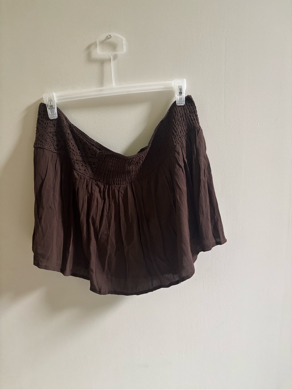 No Boundaries Chocolate Brown Smocked Waist Skirt